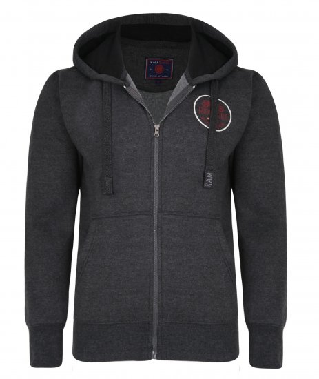 Kam Jeans 7030 Hoody Charcoal - Sweatshirts & hoodies - Sweatshirts/Hoodies grande taille homme