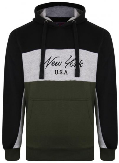 Kam Jeans 7033 NY Over The Head Hoodie Khaki - Sweatshirts & hoodies - Sweatshirts/Hoodies grande taille homme