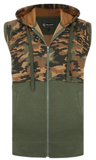 Kam Jeans 7039 Camo Panelled Vest - Sweatshirts & hoodies - Sweatshirts/Hoodies grande taille homme