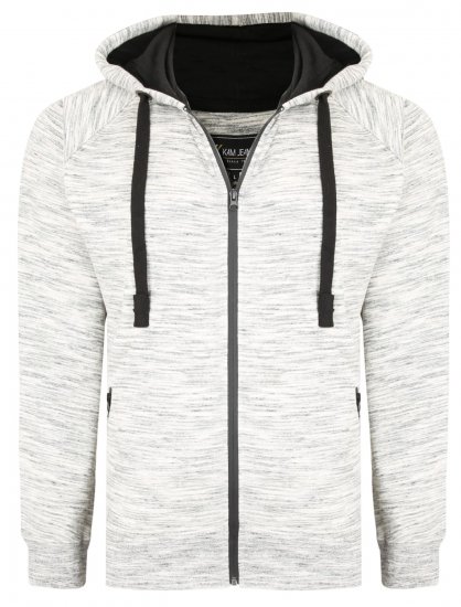 Kam Jeans 7041 Jersey Marl Hoody with Zip Pockets Grey - Sweatshirts & hoodies - Sweatshirts/Hoodies grande taille homme