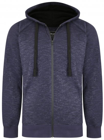 Kam Jeans 7041 Jersey Marl Hoody with Zip Pockets Indigo - Sweatshirts & hoodies - Sweatshirts/Hoodies grande taille homme