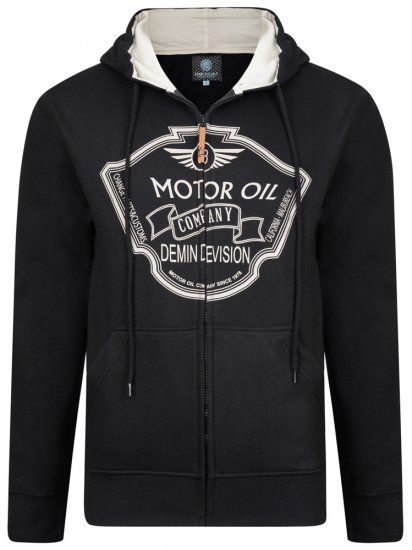 Kam Jeans 705 Motor Oil Hoodie Black - Sweatshirts & hoodies - Sweatshirts/Hoodies grande taille homme
