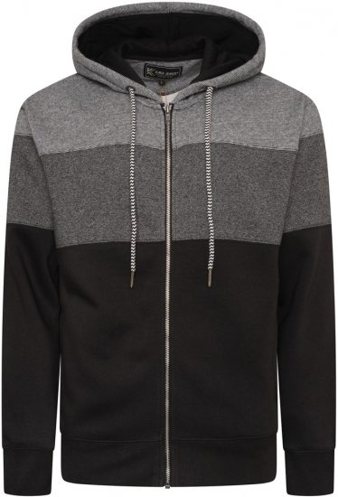 Kam Jeans 7071 Marl Stripe Hoody Black - Sweatshirts & hoodies - Sweatshirts/Hoodies grande taille homme