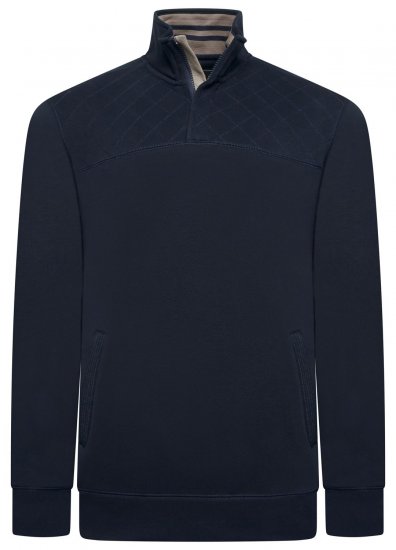 Kam Jeans 7092 Sweat-shirt col zippé Bleu marine - Sweatshirts & hoodies - Sweatshirts/Hoodies grande taille homme