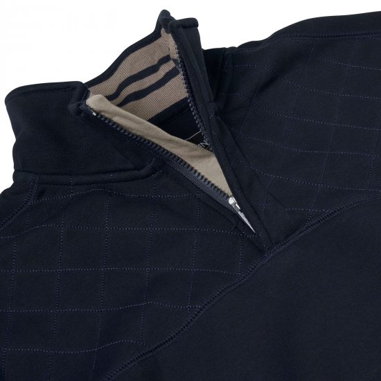 Kam Jeans 7092 Sweat-shirt col zippé Bleu marine - Sweatshirts & hoodies - Sweatshirts/Hoodies grande taille homme