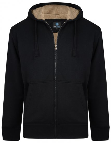 Kam Jeans 709 Sherpa Lined Hoodie Black - Sweatshirts & hoodies - Sweatshirts/Hoodies grande taille homme
