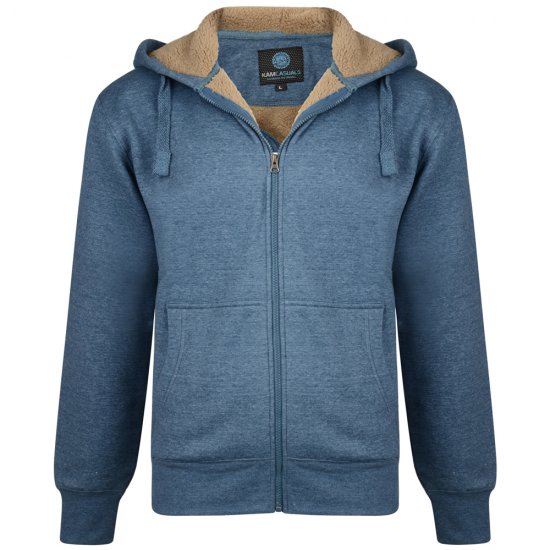 Kam Jeans 709 Sherpa Lined Hoodie Denim - Sweatshirts & hoodies - Sweatshirts/Hoodies grande taille homme