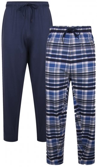 Kam Jeans 872 Lounge pants Navy, Checked 2-pack - Sous-vêtements & bain - Sous-vêtements Grande Taille