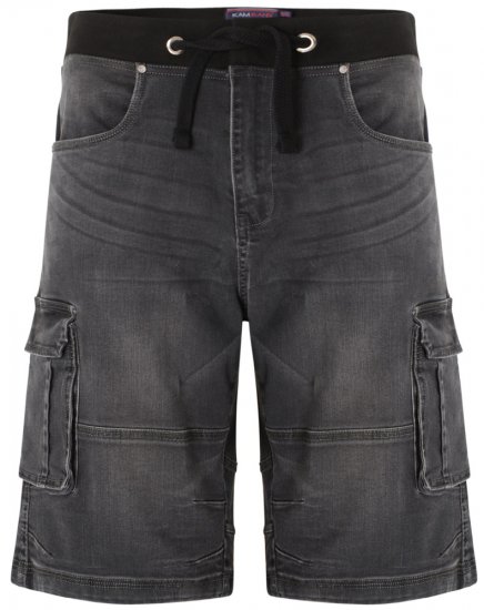 Kam Jeans Dito Denim Shorts Charcoal - Shorts - Shorts hommes grande taille
