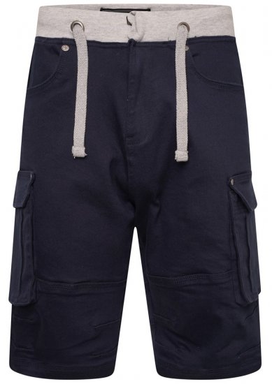 Kam Jeans Elvio Rib Waist Stretch Shorts Navy - Shorts - Shorts hommes grande taille