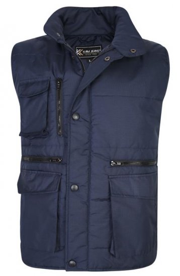 Kam Jeans KV115 Military Multi Pocket Vest Navy - Vestes - Vestes Homme Grandes Tailles