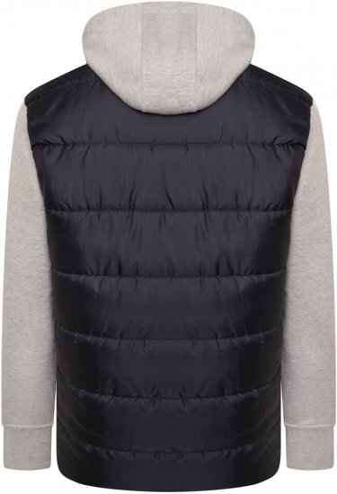 Kam Jeans KV135 Quilted Zip Thru Hoody with Padded Body & Jersey Sleeves Navy TALL SIZES - VÊTEMENTS HOMME MT-6XLT - Vêtements Tall Homme
