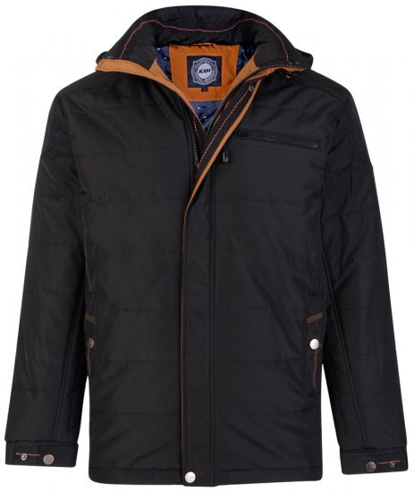 Kam Jeans KV98 Padded Jacket Black - Vestes - Vestes Homme Grandes Tailles