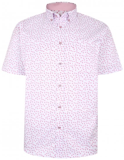 Kam Jeans P012 Premium Short sleeve Shirt Pink - Chemises - Chemises Grandes Tailles Hommes