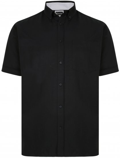 Kam Jeans P020 Premium Short sleeve Oxford Shirt Black - Chemises - Chemises Grandes Tailles Hommes