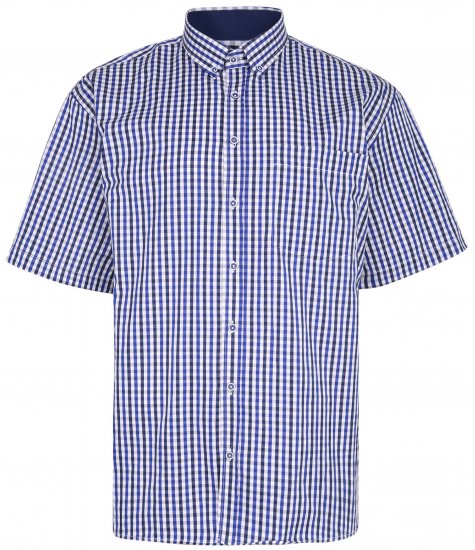 Kam Jeans 640 Premium Short Sleeve Shirt Navy - Chemises - Chemises Grandes Tailles Hommes