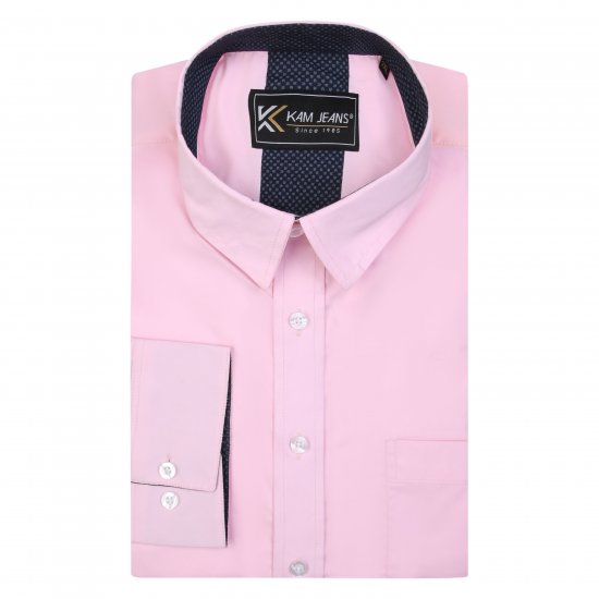 Kam Jeans P684 Premium Stretch Shirt Pink - Chemises - Chemises Grandes Tailles Hommes