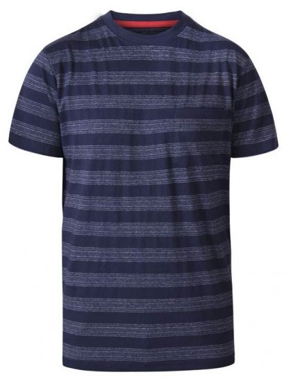 D555 Keegan Crew Neck Stripe T-Shirt Navy - T-shirts - T-shirts Homme Grande Taille