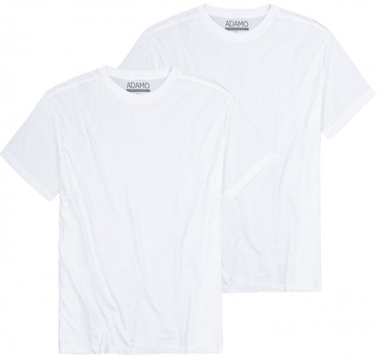 Adamo Kilian Regular fit 2-pack T-shirt White - T-shirts - T-shirts Homme Grande Taille