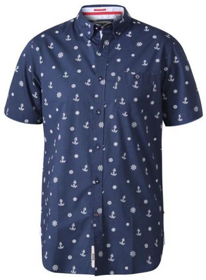 D555 Kirk Short Sleeve Shirt Navy - Chemises - Chemises Grandes Tailles Hommes