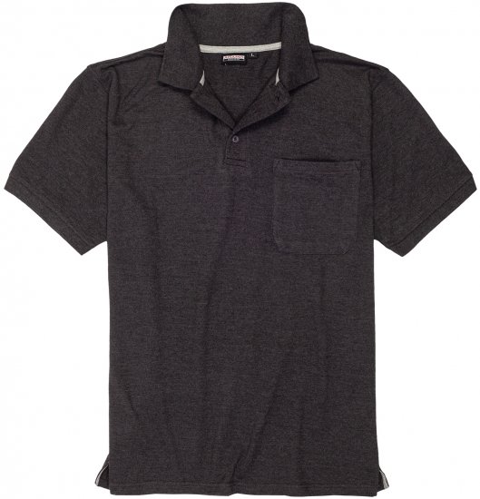Adamo Klaas Regular fit Polo Shirt with Pocket Charcoal - Polos - Polos homme grande taille