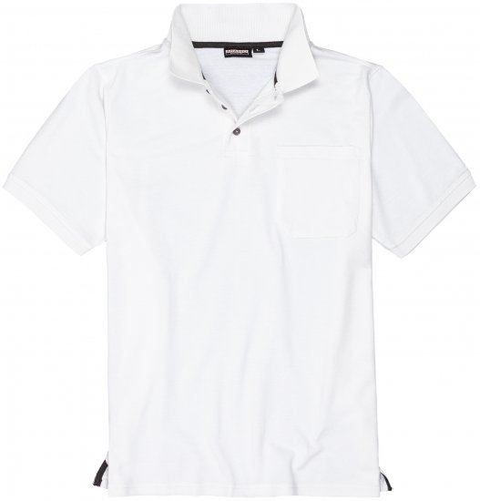 Adamo Klaas Regular fit Polo Shirt with Pocket White - Polos - Polos homme grande taille
