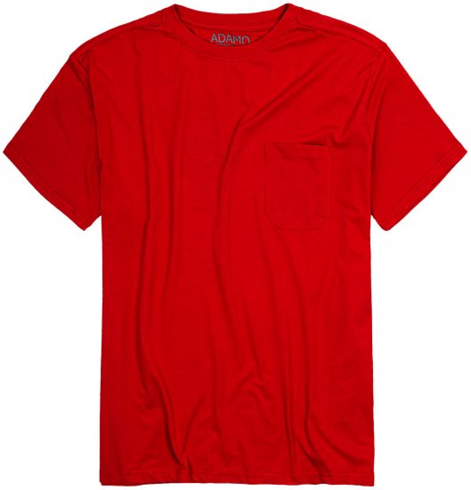 Adamo Kody Regular fit T-shirt with Pocket Red - T-shirts - T-shirts Homme Grande Taille