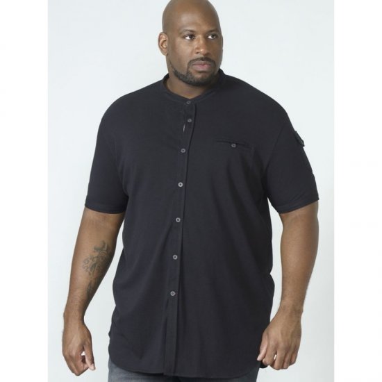 D555 Archer Collarless Shirt Black - Chemises - Chemises Grandes Tailles Hommes