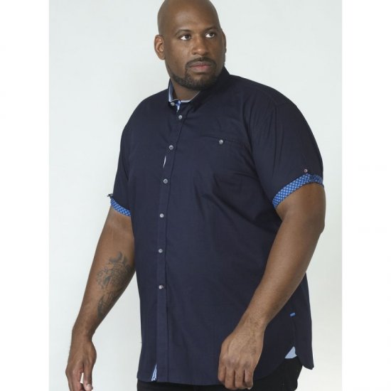 D555 Tim Short Sleeve Shirt Navy - Chemises - Chemises Grandes Tailles Hommes
