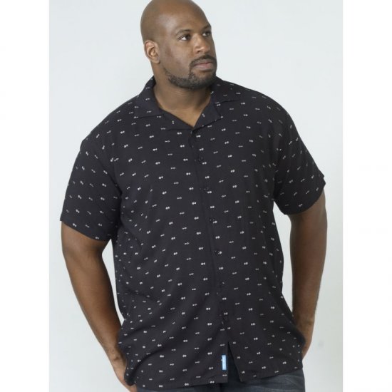 D555 Luciano Bowling Shirt Black - Chemises - Chemises Grandes Tailles Hommes