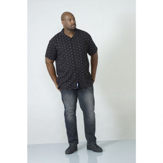 D555 Luciano Bowling Shirt Black - Chemises - Chemises Grandes Tailles Hommes