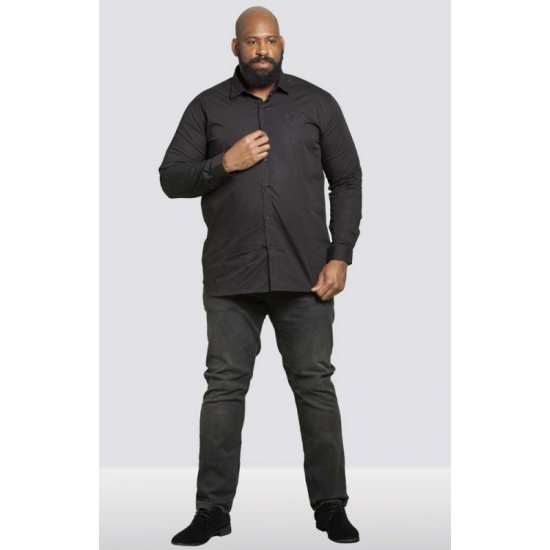 D555 Michael Couture Stretch Shirt Black - Chemises - Chemises Grandes Tailles Hommes