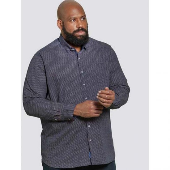 D555 Babworth Long Sleeve Shirt Navy - Chemises - Chemises Grandes Tailles Hommes