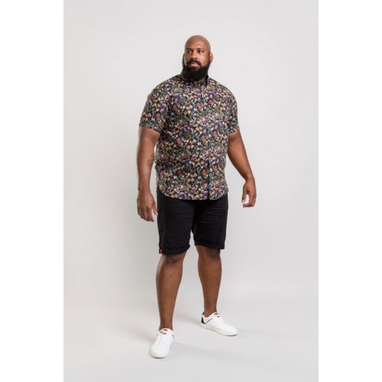 D555 Emmet Floral Shirt Black - Chemises - Chemises Grandes Tailles Hommes