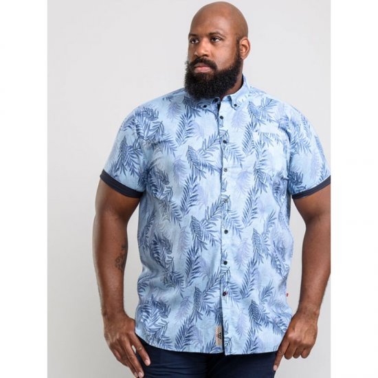 D555 Santana Hawaii Shirt Sky Blue - Chemises - Chemises Grandes Tailles Hommes