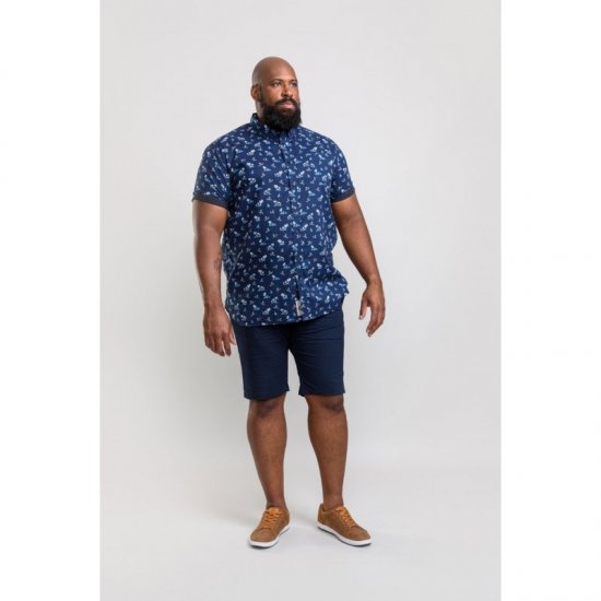 D555 Davian Hawaii Shirt Navy - Chemises - Chemises Grandes Tailles Hommes
