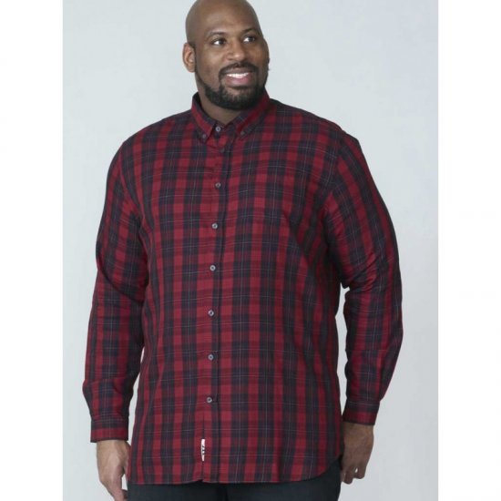 D555 Theo Long Sleeve Check Shirt - Chemises - Chemises Grandes Tailles Hommes
