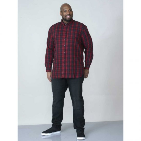 D555 Theo Long Sleeve Check Shirt - Chemises - Chemises Grandes Tailles Hommes