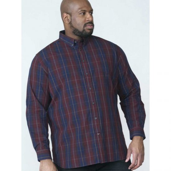 D555 Grady Long Sleeve Check Shirt - Chemises - Chemises Grandes Tailles Hommes