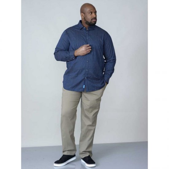 D555 Lavar Long Sleeve Diamond Printed Shirt - Chemises - Chemises Grandes Tailles Hommes