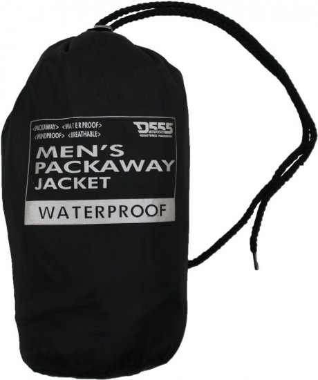 D555 Zac "Packaway" Rain Jacket Navy - Sport & outdoor - Vêtements de sport grande taille 