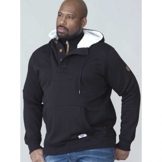 D555 Lorenzo Half zip Hoodie Black - Sweatshirts & hoodies - Sweatshirts/Hoodies grande taille homme