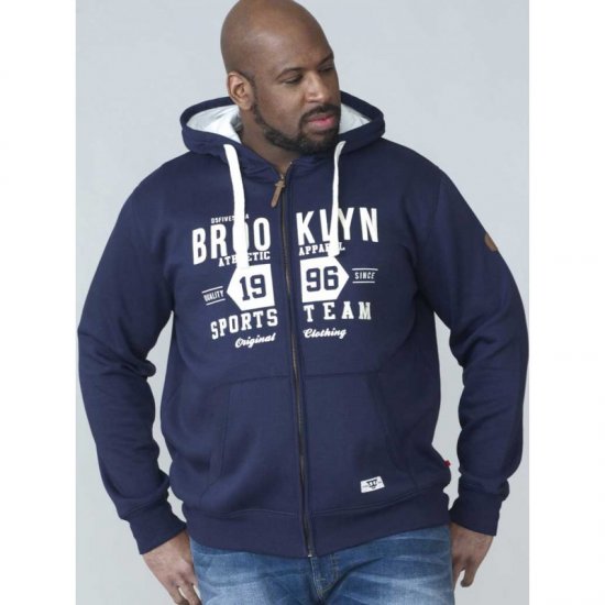 D555 Thurston Full Zip Hoodie Navy - Sweatshirts & hoodies - Sweatshirts/Hoodies grande taille homme