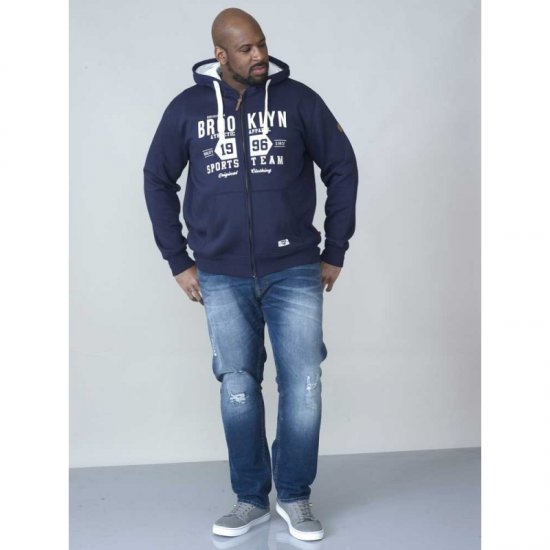 D555 Thurston Full Zip Hoodie Navy - Sweatshirts & hoodies - Sweatshirts/Hoodies grande taille homme