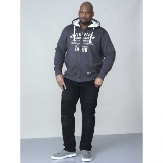 D555 Vadal Full Zip Hoodie Charcoal - Sweatshirts & hoodies - Sweatshirts/Hoodies grande taille homme