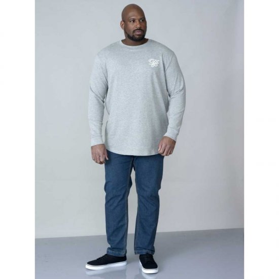 D555 Plato Long Sleeve T-shirt Grey - T-shirts - T-shirts Homme Grande Taille