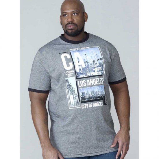 D555 Howie Fine Stripe T-shirt Grey - T-shirts - T-shirts Homme Grande Taille