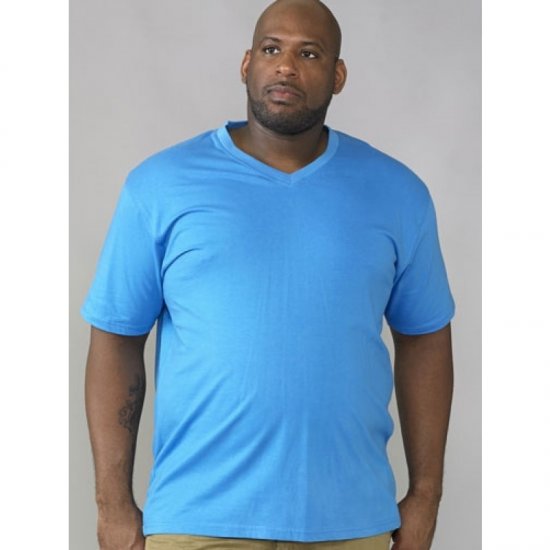 D555 Signature V-neck T-shirt Blue - T-shirts - T-shirts Homme Grande Taille