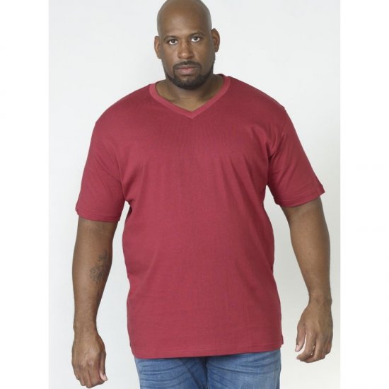 D555 Signature V-neck T-shirt Red - T-shirts - T-shirts Homme Grande Taille