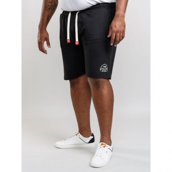 D555 Harvey Fleece Shorts Black - Pantalons/shorts de survêtement - Survêtement/jogging grandes tailles